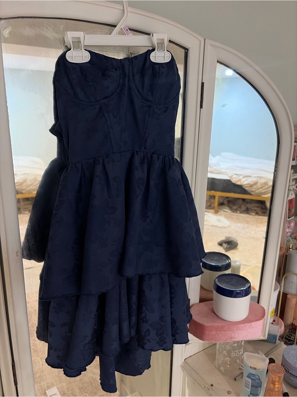 Lucy in the Sky Navy Strapless Tiered Party Dress